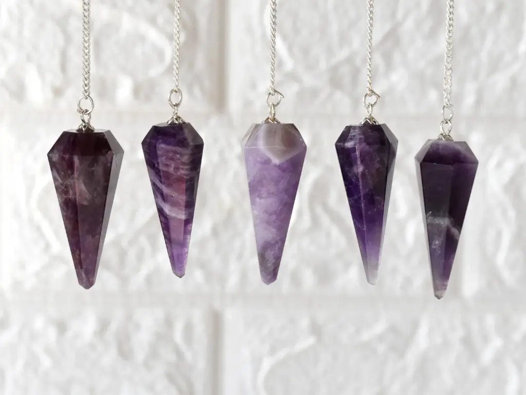 [pend-ame] Amethyst Faceted Crystal Pendulum