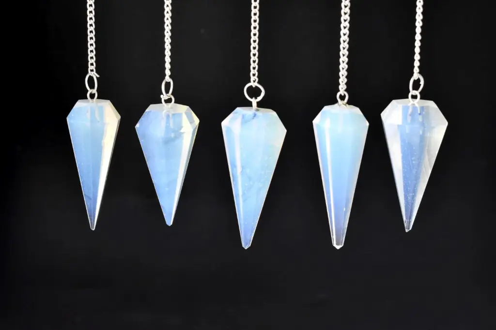 [pend-opa] Opal Faceted Crystal Pendulum
