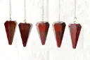 Red Jasper Faceted Crystal Pendulum