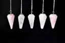 Rose Quartz Faceted Crystal Pendulum