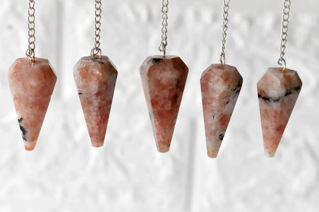 [pend-sun] Sunstone Faceted Crystal Pendulum