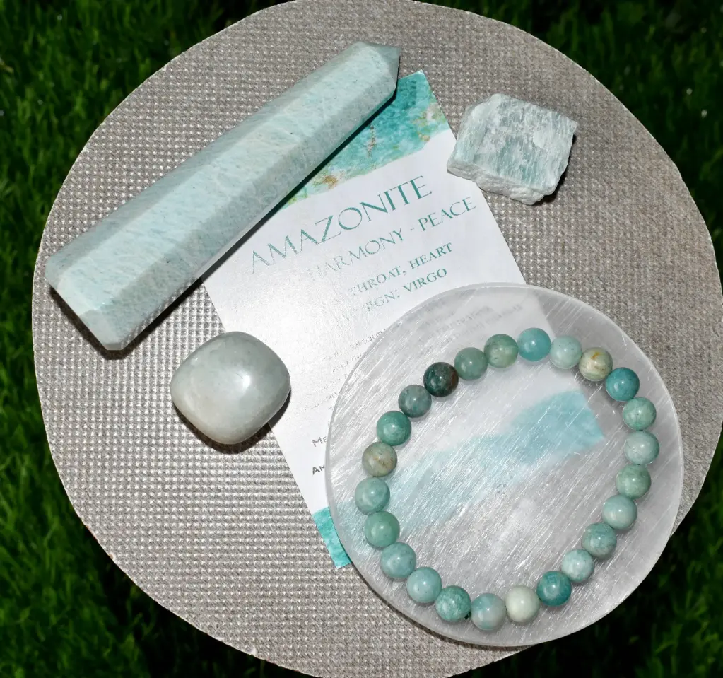 [kit-amz-5p] Amazonite Stone Healing Crystal Kit