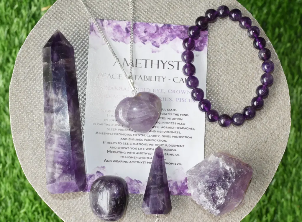 [kit-ame-7p] Amethyst Stone Healing Crystal Kit