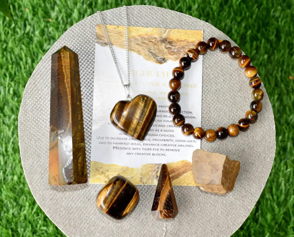 [kit-tig-7p] Tiger Eye Stone Healing Crystal Kit