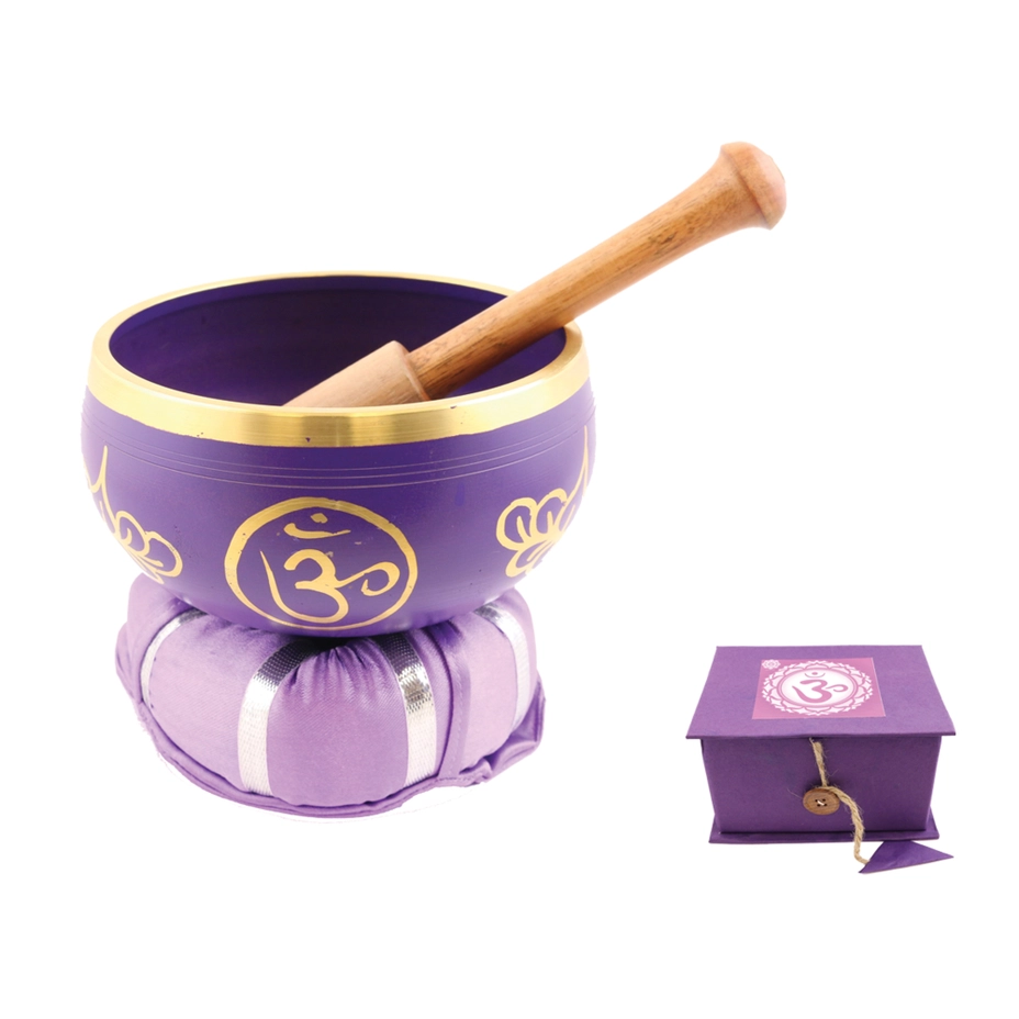 Singing Bowl w/ Cushion, Stick and Box - Sahasrara