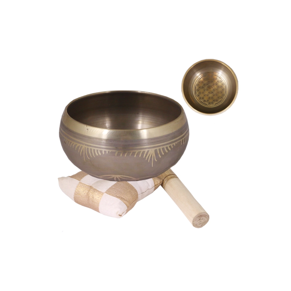 [sb-flowerlife-bronze] Tibetan Singing Bowl - Flower of Life (Bronze)
