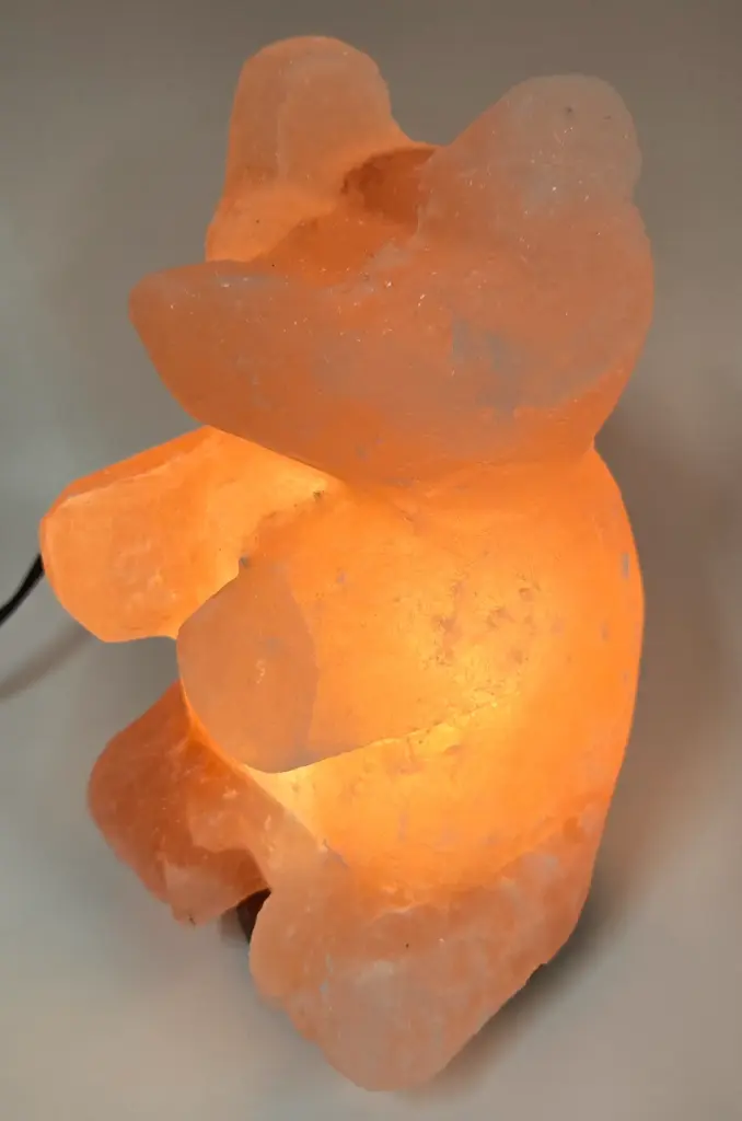 [sl-teddy-95] Teddy Bear Shaped Salt Lamp - Hand Carved